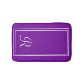 Elegant Monogrammed Paars Personalized Badmat (Voorkant)