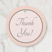 Elegant Monogrammed Peach and Grey Bedankjes Labels (Achterkant)
