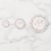 Elegant Monogrammed Peach and Grey Confetti (Voorkanten)