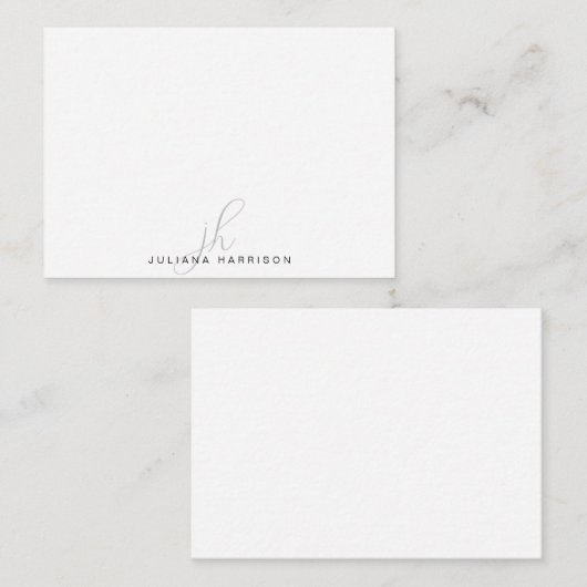 Elegant Monogrammed Personalized Notitiekaartje (Voorkant / Achterkant)