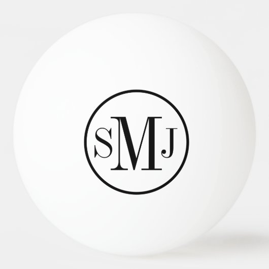Elegant Monogrammed Pingpongbal (Voorkant)
