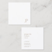 Elegant Monogrammed Plain Modern Trendy Luxe Vierkante Visitekaartje (Voorkant / Achterkant)