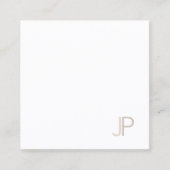 Elegant Monogrammed Plain Modern Trendy Luxe Vierkante Visitekaartje (Voorkant)