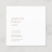 Elegant Monogrammed Plain Modern Trendy Luxe Vierkante Visitekaartje (Achterkant)