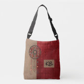 Elegant Monogrammed Red Tan Dreamweaver Canvas tas (Voorkant)