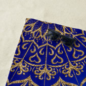 Elegant Monogrammed Royal Blue en Gold Mandala Strandlaken (In situ)