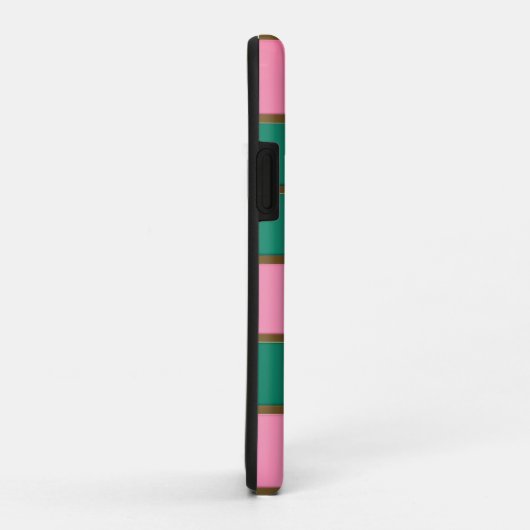 Elegant Monogrammed Roze en Groen Case-Mate iPhone Case (Achterkant/rechts)