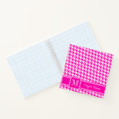 Elegant Monogrammed Sinaasappel Houndstooth Graph Notitieboek (Binnen)