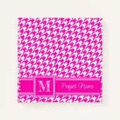 Elegant Monogrammed Sinaasappel Houndstooth Graph Notitieboek (Voorkant)