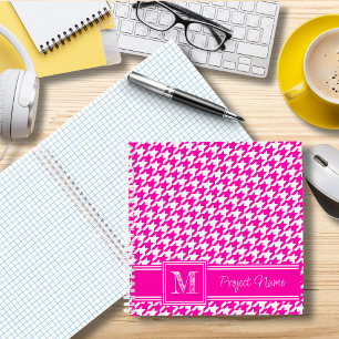 Elegant Monogrammed Sinaasappel Houndstooth Graph Notitieboek