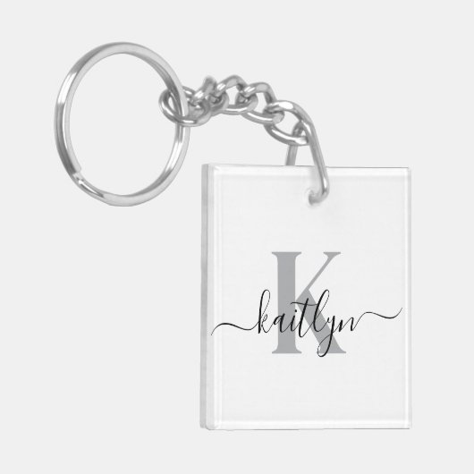 Elegant Monogrammed Sleutelhanger (Voorkant Links)