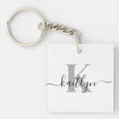 Elegant Monogrammed Sleutelhanger (Voorkant)