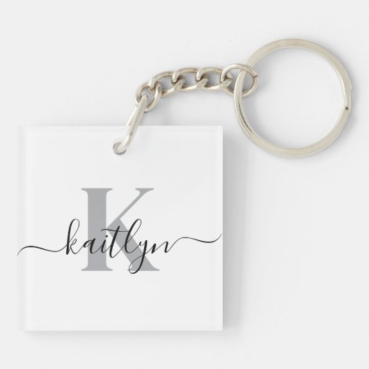 Elegant Monogrammed Sleutelhanger (Achterkant)