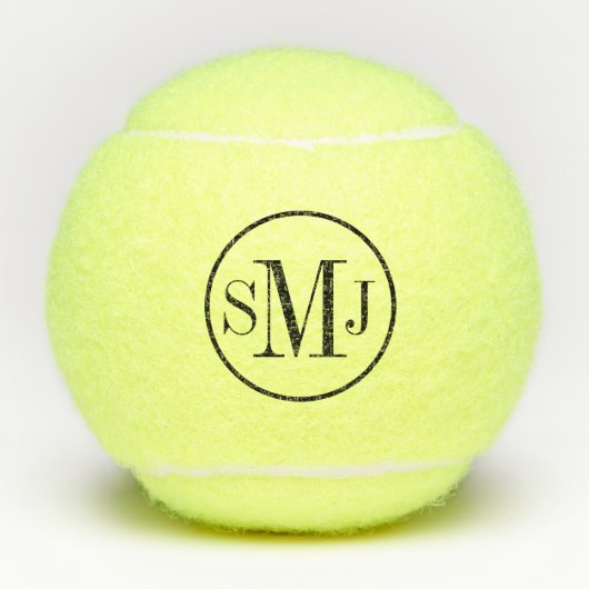 Elegant Monogrammed Tennisballen (Voorkant)