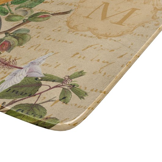Elegant Monogrammed Toucan Snijplank (Hoek)