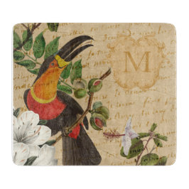 Elegant Monogrammed Toucan Snijplank