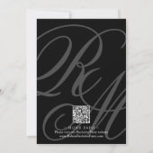 Elegant Monogrammed w / QR-code Bacherlor Party Kaart (Achterkant)