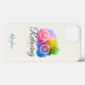 Elegant Monogrammed Waterverf fiets Case-Mate iPhone Case (Achterkant (horizontaal))