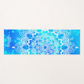 Elegant Monogrammed White & Blue Mandala Pattern Y Yogamat (Voorkant (horizontaal))