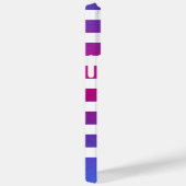 Elegant Monogrammen Blue Paars Pink White Stripes Case-Mate iPhone Case (Achterkant / Rechts)