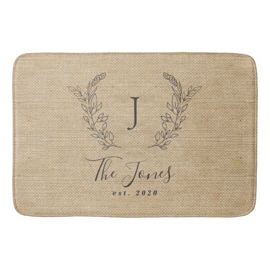 Elegant monogrammen moderne boerenkaver badmat (Voorkant)