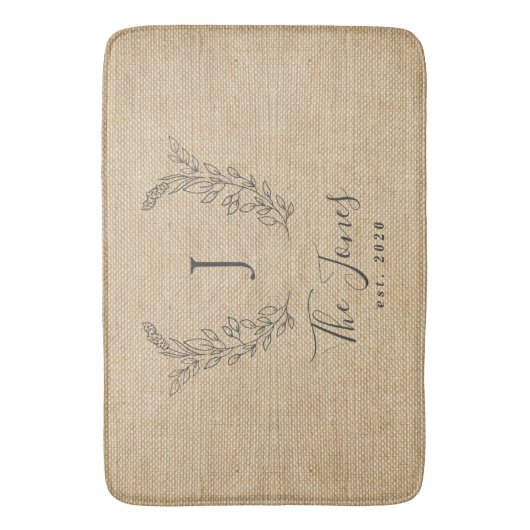 Elegant monogrammen moderne boerenkaver badmat (Voorkant Verticaal)