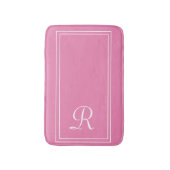 Elegant monogrammen roze gestreept badmat (Voorkant Verticaal)