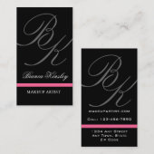 Elegant Monogrammen Visitekaartjes Makeup Artitst (Voorkant / Achterkant)