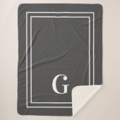 Elegant monogrammen voor hem grijs en wit sherpa deken (Voorkant)