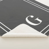 Elegant monogrammen voor hem grijs en wit sherpa deken (3/4)