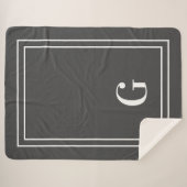 Elegant monogrammen voor hem grijs en wit sherpa deken (Voorkant (horizontaal))