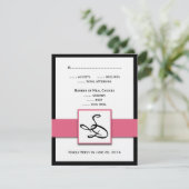Elegant Monogrammen Weddenschap RSVP-kaarten Roze RSVP Kaartje (Staand voorkant)
