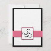 Elegant Monogrammen Weddenschap RSVP-kaarten Roze RSVP Kaartje (Achterkant)