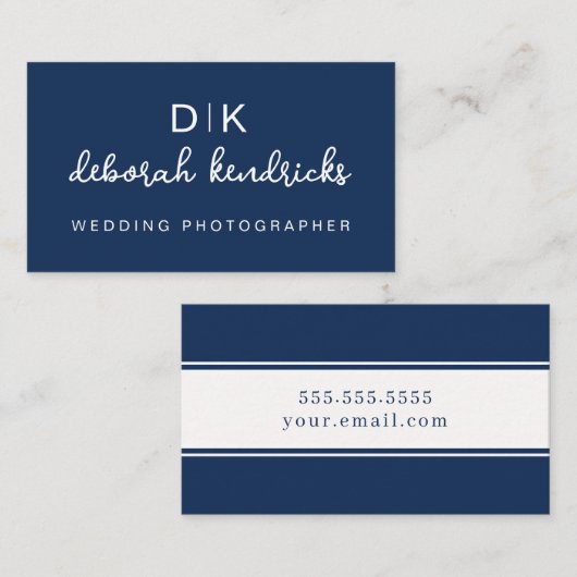 Elegant Monogramontwerp en Minimalistisch Visitekaartje (Voorkant / Achterkant)