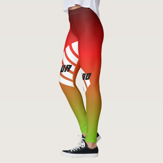 Elegant monogramred green gradeint sporty leggings (Links)