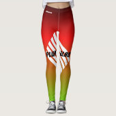 Elegant monogramred green gradeint sporty leggings (Voorkant)