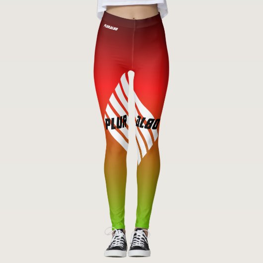 Elegant monogramred green gradeint sporty leggings (Voorkant)