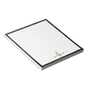 Elegant monogramschrift Rustiek hout-look Notitieblok