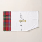 Elegant monogramscript Plaid Tartan Stewart Handdoek (Handdoek)