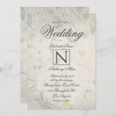 Elegant Monogrm Floral Waterverf Rustic Wedding I Kaart (Voorkant / Achterkant)