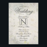 Elegant Monogrm Floral Waterverf Rustic Wedding I Kaart<br><div class="desc">Prachtige faux brocade linen maakt deze simpele uitnodiging elegant en chic. Voeg uw monogram toe om deze uitnodiging over-de-hoogste Kassy te nemen. Een mooie trouwuitnodiging voor je speciale dag.</div>