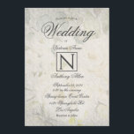 Elegant Monogrm Floral Waterverf Rustic Wedding I Kaart<br><div class="desc">Prachtige faux brocade linen maakt deze simpele uitnodiging elegant en chic. Voeg uw monogram toe om deze uitnodiging over-de-hoogste Kassy te nemen. Een mooie trouwuitnodiging voor je speciale dag.</div>