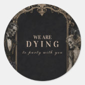 Elegant Monster Masquerade Halloween Feest Ronde Sticker (Voorkant)