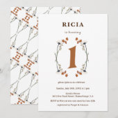 Elegant monster Wilde bloem 1e verjaardag Kaart (Voorkant / Achterkant)