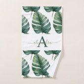 Elegant Monstera Greenery Botanical Towel Set Bad Handdoek (Handdoek)