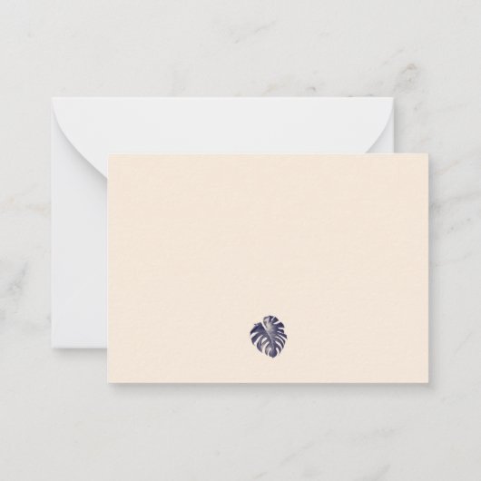 Elegant Monstera Leaf Corporate Note Kaart Notitiekaartje (Achterkant)