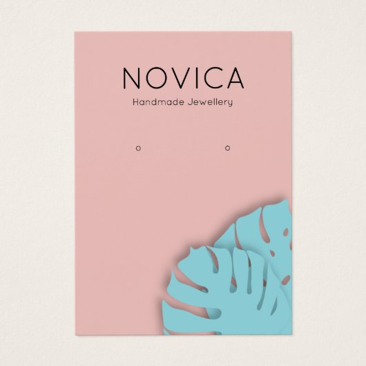 Elegant Monstera Leaf Earring Display Kaart (Voorkant)