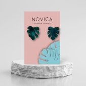 Elegant Monstera Leaf Earring Display Kaart