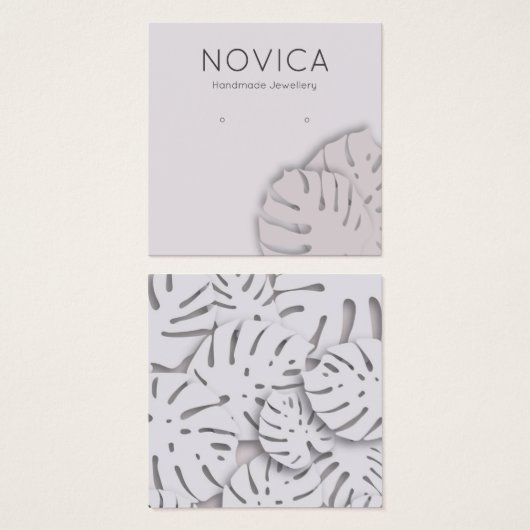 Elegant Monstera Leaf Earring Display Kaart (Voorkant /achterkant)