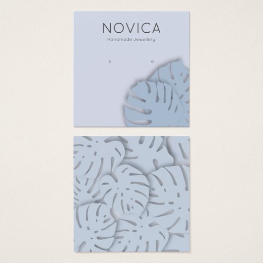 Elegant Monstera Leaf Earring Display Kaart (Voorkant /achterkant)